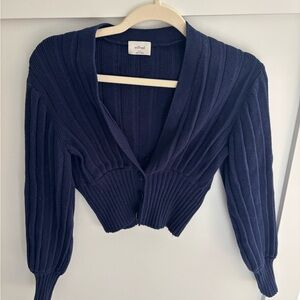 Wilfred Deep Blue Ribbed Cardigan